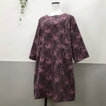 【au様 注文分】YUWA 細コール天 花柄 裁ち出し袖 ゆったり チュニック
