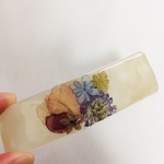押し花バレッタ　アンティーク風