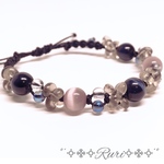 ༅೫Night Rose೫༅ 天然石 パワーストーン ブレスレット　マクラメ