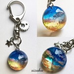 雲レジン  暖かい夕焼け空 キーホルダー
