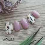 ▫▫アンティークドライフラワーnail▫▫<送料無料> ネイル ネイルチップ 花柄 ドライフラワー ニュアンスネイル 成人式 ブライダル 卒業式