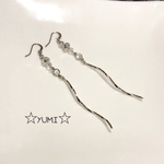 シルバーカラー ロングピアス