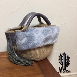 麻バッグ★ファー×フリンジ★SALE★