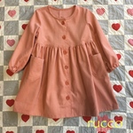 🌸サーモンピンク前開きワンピース