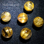 【絶世✧強靭/黄金針✧】タイチンルチルクオーツ・AAAAAランク✧【極上の透明感と絶世の黄金針！】約7〜7.5mm珠【１石】セット【ブラジル産】