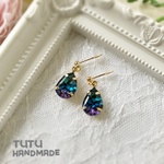 ホタルガラス風☆深海の雫ピアス＊レジン