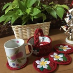 「yu様ご依頼品」収納バスケット付きコースターセット