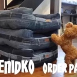   【受注製作】『DENIDOKO』 Lサイズ　スクエア型ベッド    
