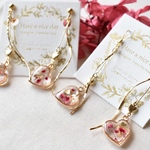 本物のお花❀かすみ草Heart❁ピアス・イヤリング