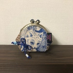 サイド合皮変更　キラキラアクセサリーポーチ＊ブルー