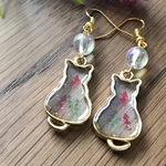 猫と金魚ピアス／イヤリング クリア