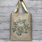 再販    花柄刺繍のミニトートバッグ