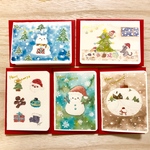 🎄透明水彩画5枚セット　イラスト ミニクリスマスカード　クリスマス　クリスマスギフト　クリスマスプレゼント　クリスマスカード🎄