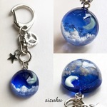 蓄光 雲レジン  月夜のブルームーン キーホルダー