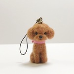 再販☆羊毛フェルト ストラップ トイプードル レッド