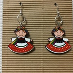 ポーランド民族衣装キーホルダー&ピアスセット
