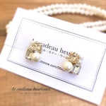 再販！【 人気 】 小ぶりのスクエア ビジューピアス  &  イヤリング （ ウェディング、結婚式、入園入学にも ）