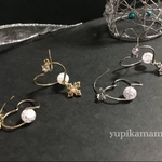 【春の特別価格】キラキラ☆クラック水晶とゆらゆらハート♡のピアス・イヤリング/パワーストーン/210・211
