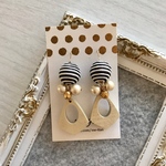 ウッドしずくパーツ✱大人可愛いピアス