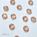 4個set ガラス 多面カット ビーズ パールピンク色 8mm