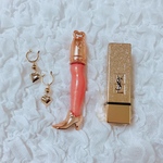 ハートの樹脂フープピアス