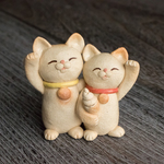 福々招き猫　仲良し二匹