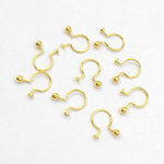 M301  6個 ノンホールピアス 一側円盤 2mm 1ペア ゴールド  3X【2ヶ】