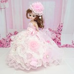 5.【12月14日(金)昼12時より】リカちゃん お姫様ドレス 一点物☆エレガント ピンク