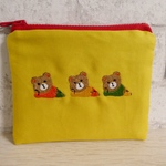 だらだらくまさん刺繍ポーチ