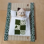 羊毛フェルト お布団猫🐱(緑)