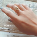 Crystal Flower Gold Ring