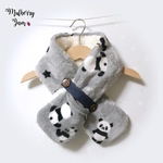 コンパクトにしまえるこども パンダ マフラー　キッズサイズ　