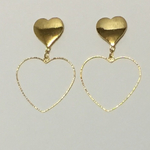 💕ハートとフレームのダブルハートのピアス