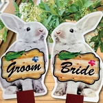 受付サイン　うさぎ　結婚式　ウェディング　名入れ可　ミモザ