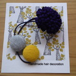 北欧風ヘアーアクセサリー（紺色）