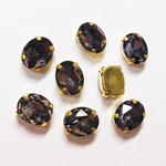 10mm×８mm♡ブラックダイヤモンドのオーバル型A級ガラスストーン
