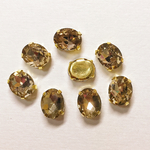 8mm×6mm♡グレージュのオーバル型A級ガラスストーン