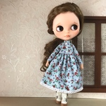 ブルーワンピ ブライス リカちゃんサイズ