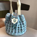 ✨秋の感謝セール「ワッフル編みの巾着バック」￥1600→1400にお値下げ　