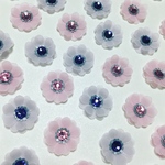 お花シール❁︎スワロフスキー❁︎40枚❁︎pink×purple