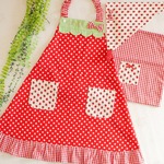 110~130cm簡単着脱エプロン（なりきりいちご）三角巾＆きんちゃく袋