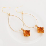 Vintage Topaz Swarovskiフープピアス