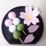 ちりめん  三色団子と桜  置き物