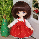 オビツ11 クリスマスワンピース(赤)