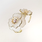 手元が花畑に＊snow flower＊【ゴールド】 ※バングル単品の価格です。リング＆チェーンはオプション追加してください。