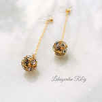 Gold Ball Earrings　イヤリング　樹脂イヤリング　樹脂ノンホールピアス　R&y125