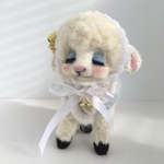 ハンドメイドネムネムお眠のメルヘンレトロヒツジ羊羊毛フェルトあみぐるみ送料無料