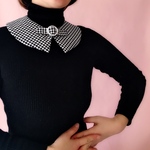 20165様オーダー品◯つけ襟[BELT]千鳥格子 バックル ヴィンテージ