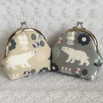 白くま♡がま口ポーチ