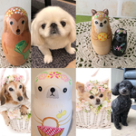 Ｓ様ペットオーダー品＊花冠ワンコマトリョーシカ＊みんなでピクニック♫